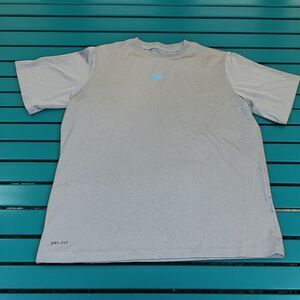 Youth Nike Dri Fit Moisture Wick Tee Teal Nike Swoosh